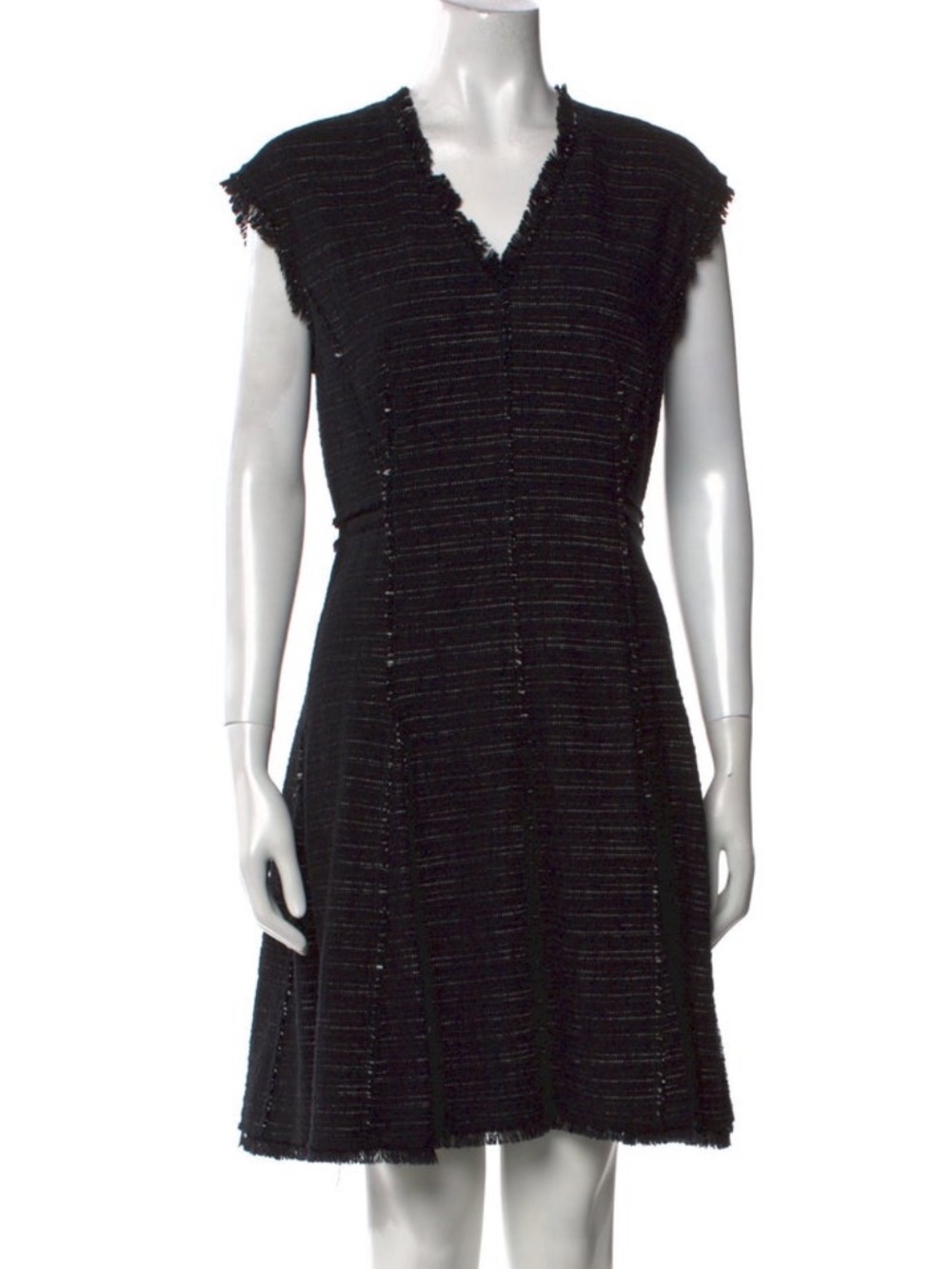 Rebecca Taylor Black V-Neck Midi Dress